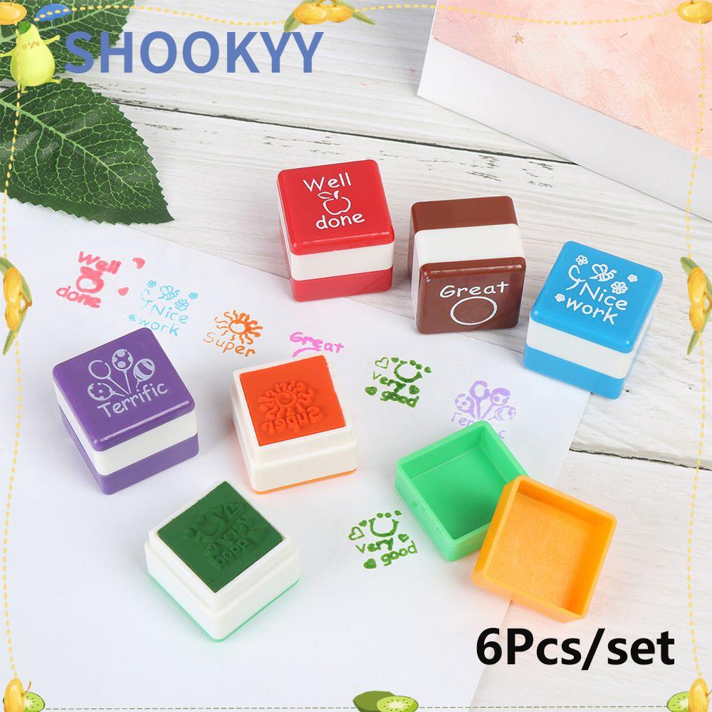 Chookyy 6pcs /set Encouraget Stamp DIY Albums Scrapbooking Kerja Bagus Hadiah Sangat Baik Anak-Anak