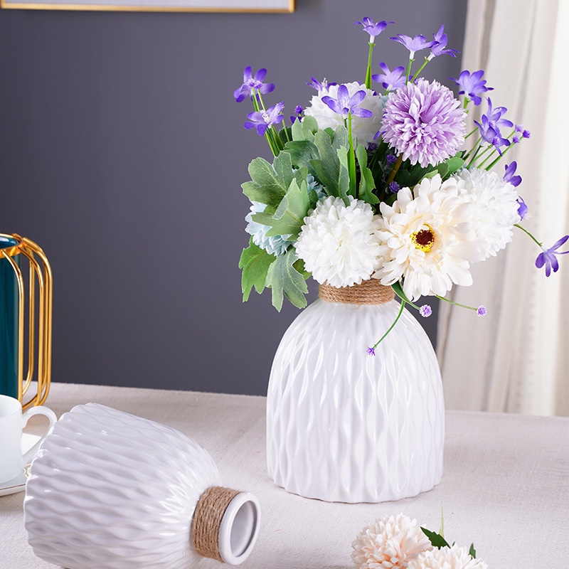 Vases Vas Bunga Modern Pot Bunga Keramik Imitasi Vas Keramik Wadah Penataan Bunga Vas Plastik Rumah Ornamen Rumah Gaya Nordic