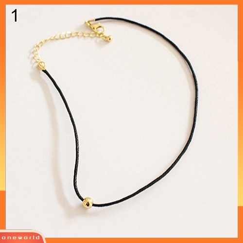 [WOD] Wanita Fashion Manik-Manik Kulit Imitasi Halus Dekorasi Rantai Choker Klavikula Kalung