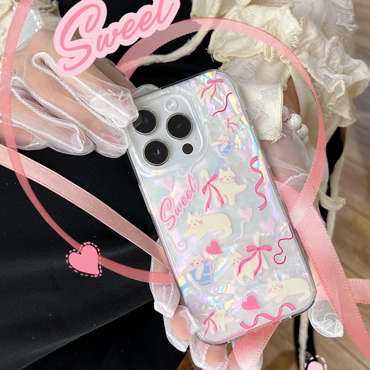 Cocok Untuk iPhone 14pro Max iPhone Phone Case Double-layer Dicetak Pola Kucing Kompatibel Dengan Iphone13 13pro 13prm iPhone 11 11pro 14plus 12Pro Max Shockproof TPU Phone Case