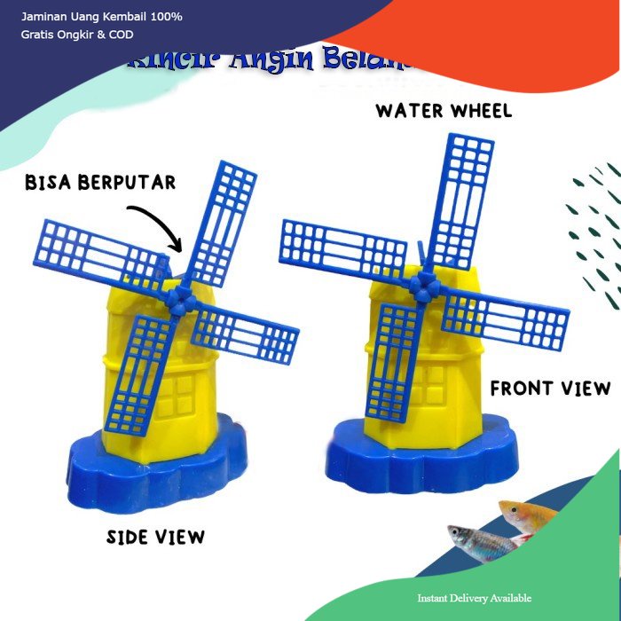 hiasan aquarium kincir angin belanda, dekorasi aquarium kincir angin belanda, kincir angin belanda, 