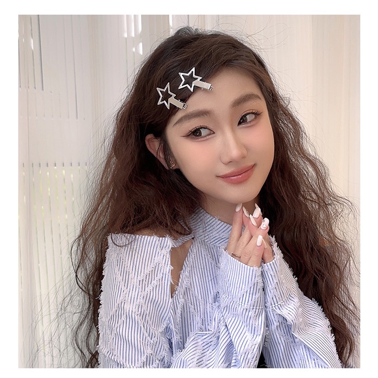 Super Populer Seri Bintang Logam Duckbill Sisi Klip Poni Jepit Rambut Influencer Aksesoris Rambut