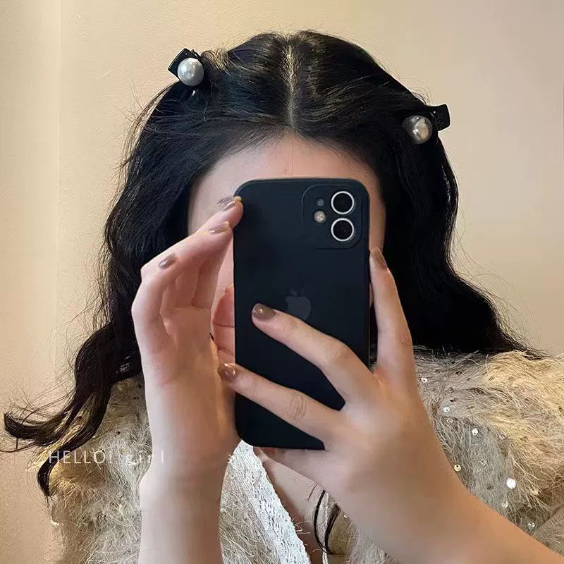 French Retro Pearl Hair Clip Female High Ponytail Princess Head Kecil Ambil Klip Dahi Kecil Delapan-Karakter Poni Klip Hiu Klip