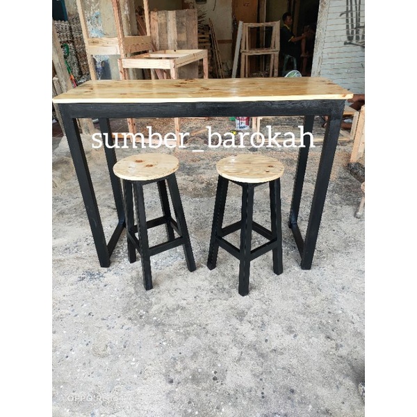(032).  set meja kursi makan, meja cafe, meja kayu jati belanda