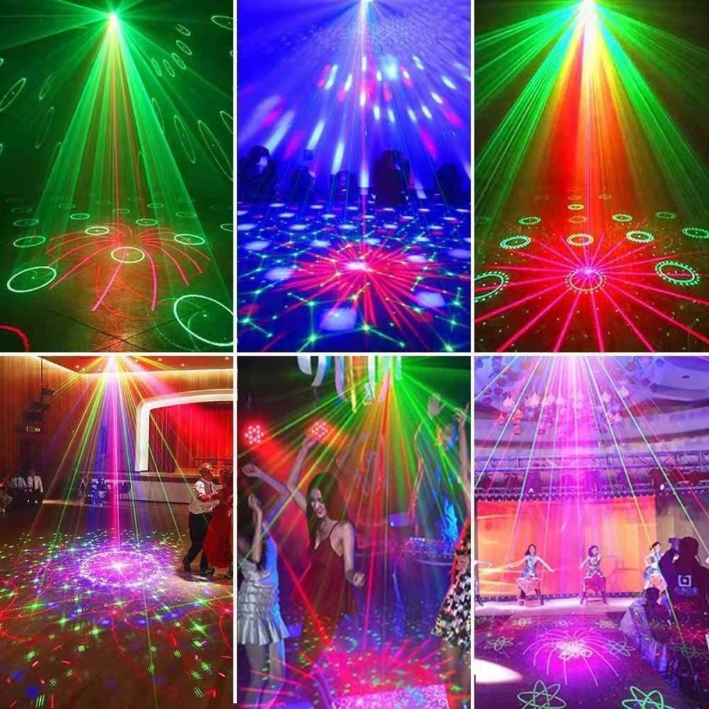 Lampu Proyektor Disco Karaoke RGB DMX 15W Remote Control Sensor Audio