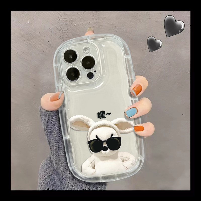 IPHONE Casing Ponsel Kelinci Lucu Kompatibel Untuk Iphone14 13 12 11 Pro Max Casing XS X Xr8 +7Plus Silikon Transparan Lembut TPU Shockproof Cover Cell Precticer