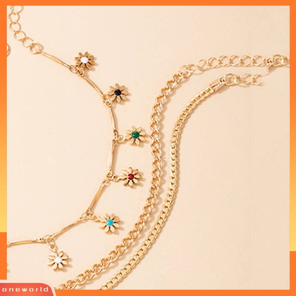 [WOD] 3pcs /Set Gelang Kaki Wanita Warna-Warni Paduan Indah Semua Pertandingan Gelang Kaki Rantai Untuk Pantai