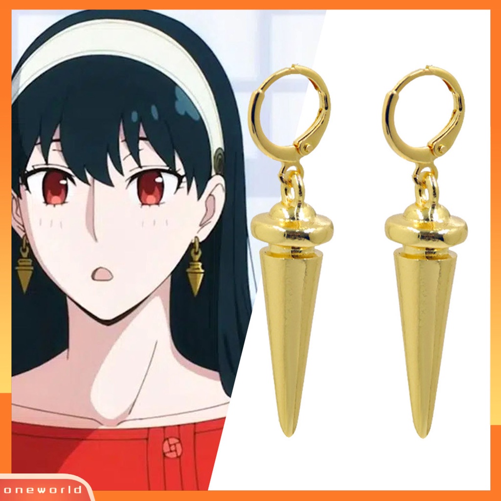 [WOD] 1pasang Anting Anime Meruncing SPY Keluarga Yor Forger Cosplay Perhiasan Electroplating Kartun Wanita Gadis Hadiah