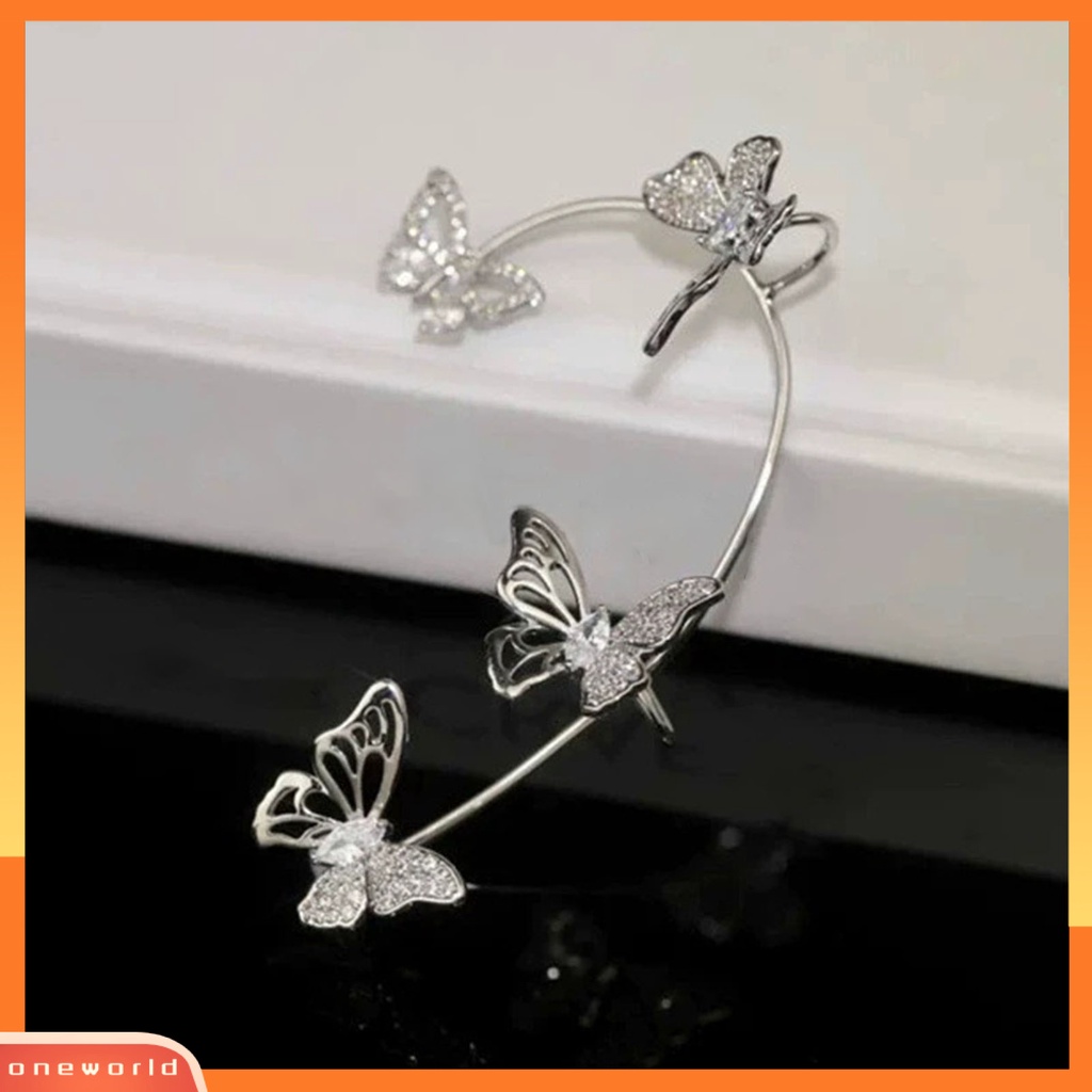 [WOD] 1pc Klip Anting Butterfly Hollow Out Tanpa Tindik Gaya Korea Indah Manset Telinga Untuk Pernikahan
