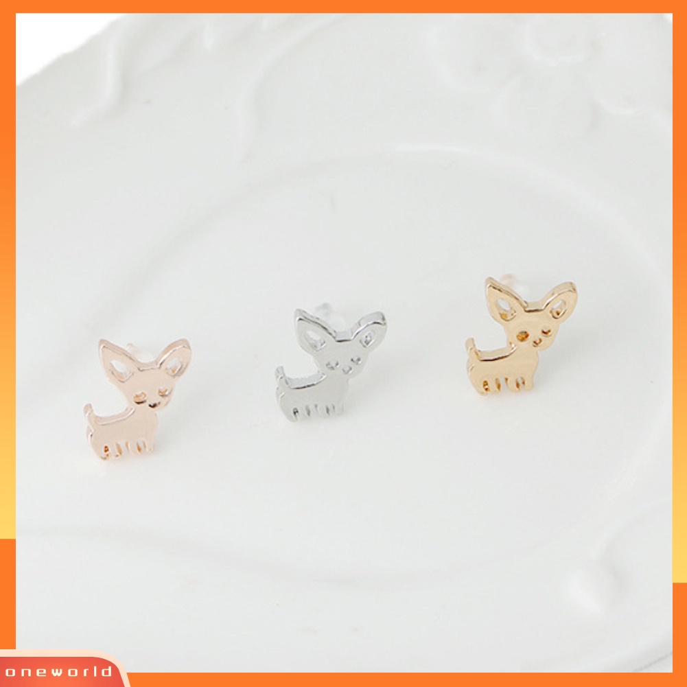 [WOD] Fashion Wanita Chihuahua Anting Pejantan Telinga Anjing Lucu Studs Piercing Perhiasan Hadiah