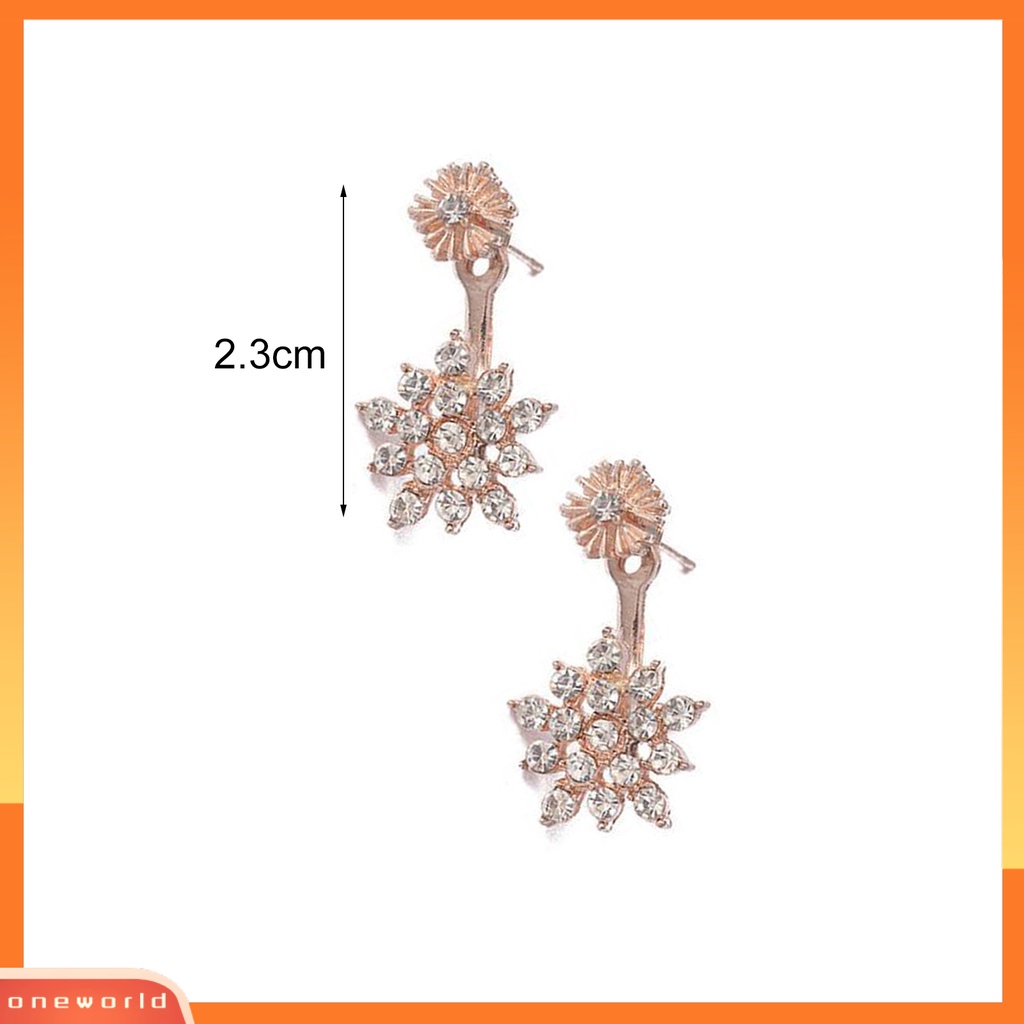 [WOD] Anting Gantung Kristal Berlian Imitasi Snowflake Fashion Elegan Untuk Pakaian Sehari-Hari Wanita