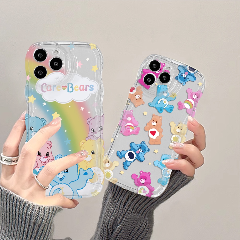 Case Samsung A14 A04 A04E M23 A13 A03S A53 A73 A33 A02 A50S A30S A23 A22 A21S A12 A02S A11 A51 A10 A30 A52 A52S M12 A71 A53 A32 Beruang Warna Warni Wave Edge TPU Phone Cover