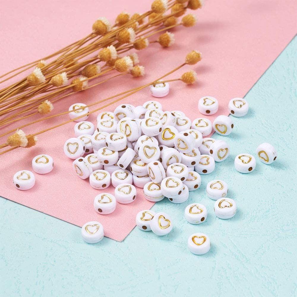 Lily 500 Pcs 7x4mm Putih Manik-Manik Akrilik DIY Kalung Membuat Perhiasan Gelang Pony Bead