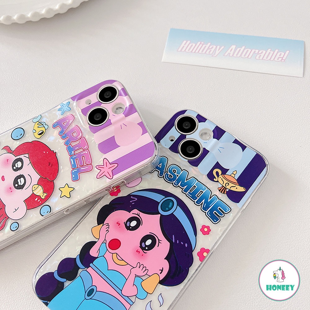 Casing Ponsel Motif Shell Fashion Untuk iPhone 14 Pro Max13 12 11 Pro Max Kartun Lucu Putri Shockproof Sarung Hp