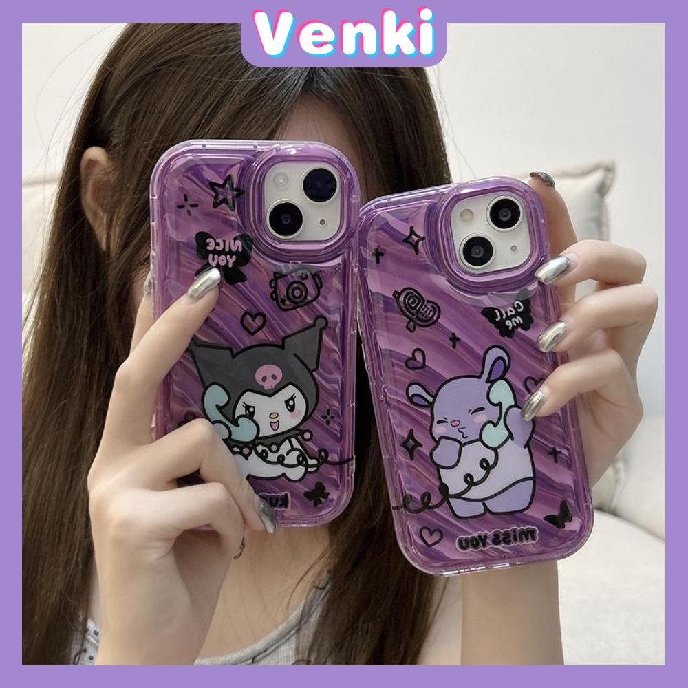 VENKI - iPhone Case untuk iPhone 11 Laser Reflektif Bening Phone Case TPU Soft Shockproof Airbag Case Lucu Kartun Kompatibel dengan iPhone 14 13 Pro Max 12 Pro Max XR XR 7Plus 8Plus