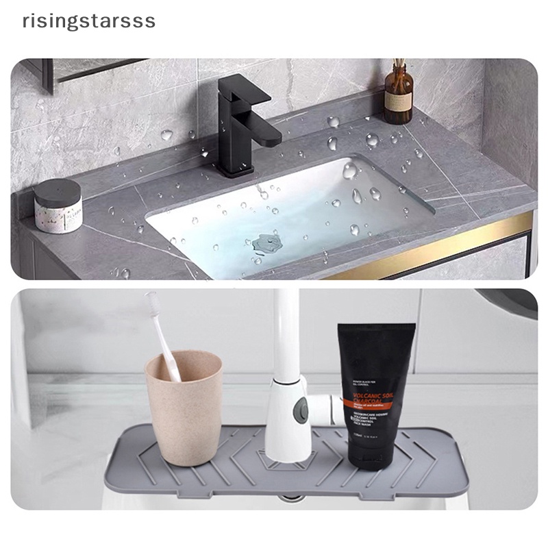 Rsid Span-new Keran Dapur Penyerap Mat Sink Splash Guard Silicone Faucet Splash Catcher Pelindung Meja Untuk Kamar Mandi Dapur Gadget Jelly