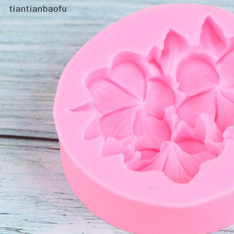 [tiantianbaofu] 1pc Cetakan Silikon Bentuk Bunga Gardenia Plumeria Rubra Cetakan DIY Alat Kue Butik