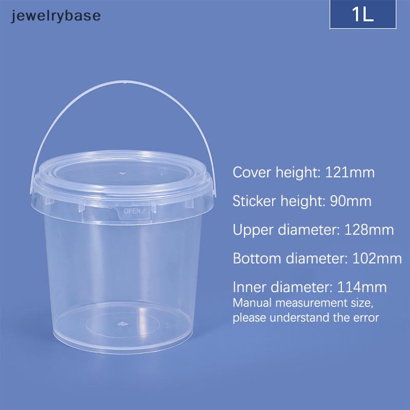 [jewelrybase] Ember Plastik 150ML-1500ML+tutup - Putih Kosong Dengan Gagang - Butik Food Pail Besar