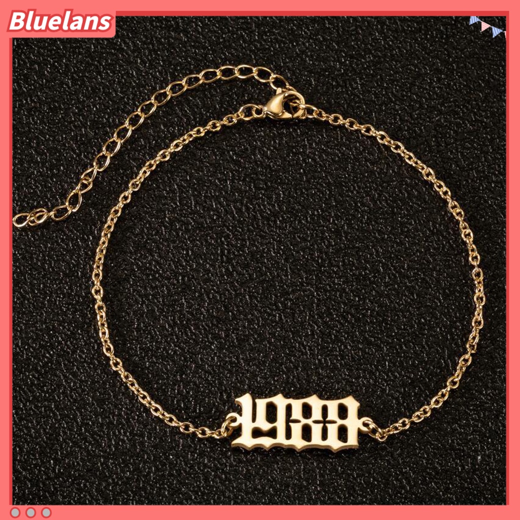[BLS] Gelang Kaki Wanita 1980-2000 Angka Adjustable Anti Karat Lobster Clasp Gelang Kaki All Match Untuk Pantai