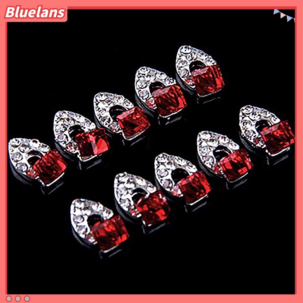 [BLM] 10pcs Fashion Wanita 3D Glitter Berlian Imitasi Nail Art Stiker Tips DIY Dekorasi