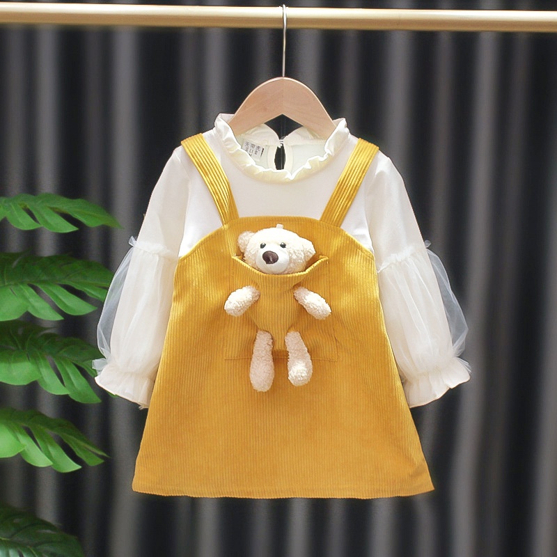 2-5 tahun gadis gaun putri / pakaian anak-anak musim gugur / rok boneka / rok lucu / rok boneka beruang