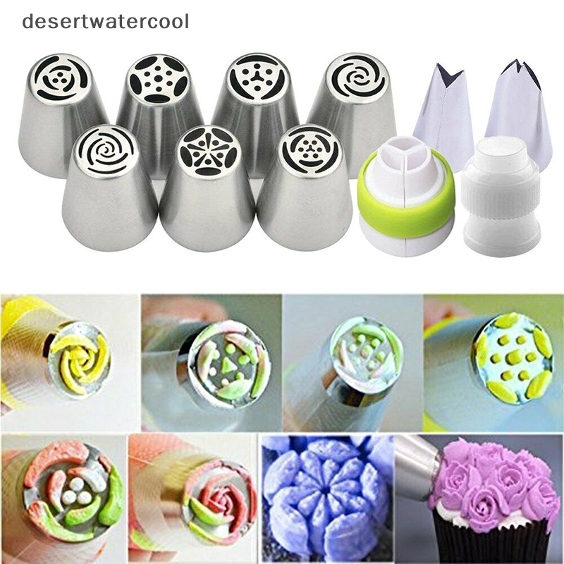 Deid 7Pcs Bunga Rusia Icing Piping Nozzle Pastry Tips Kue Decorag Alat Baking  Martijn