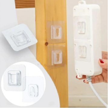 COD - SM88 - SEPASANG GANTUNGAN TEMPEL MAGIC HOOK TRANSPARAN PEREKAT DINDING SOCKET TRANSPARAN TEMPEL 1 SET