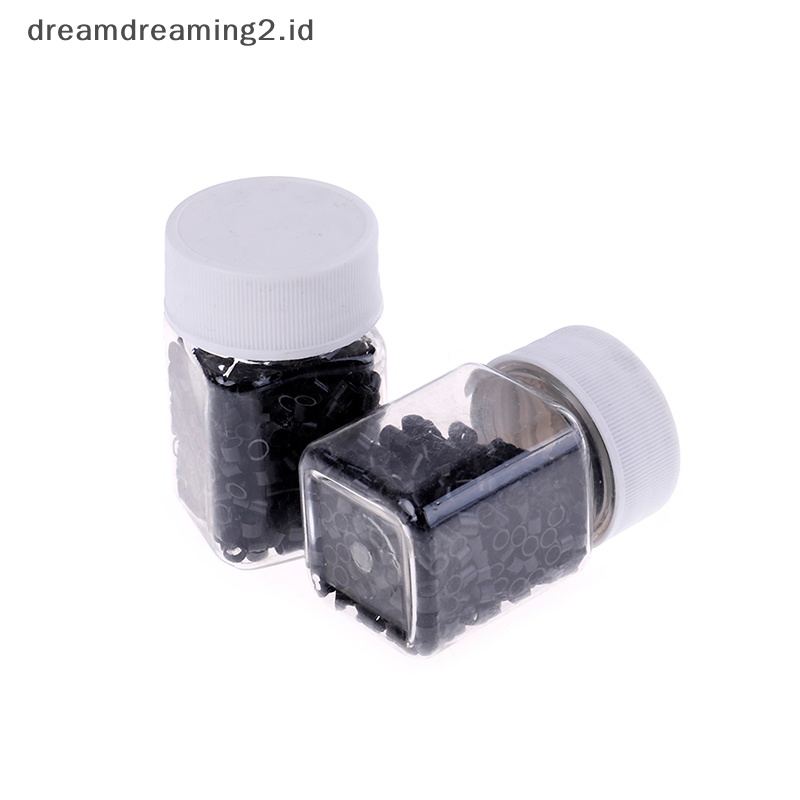 (drea) 500pcs 4mm Manik-Manik Kaitan Cincin micro lined Bahan Silikon Untuk Ekstensi Rambut Manusia //
