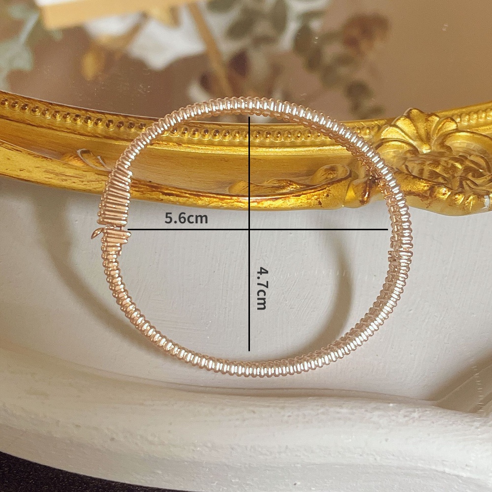 Korea Rose Gold Oval Gelang Ringan Mewah Zirkon Mikro Snap-on Hiasan Tangan Wanita