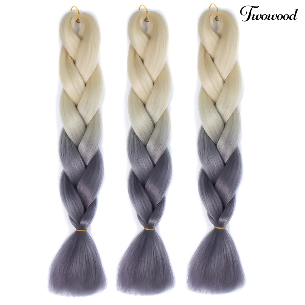 Twowood Wig Gradien Afrika Blackman Kepang Cosplay Perlengkapan Plaited Extension Rambut Imitasi Panjang Untuk Wanita