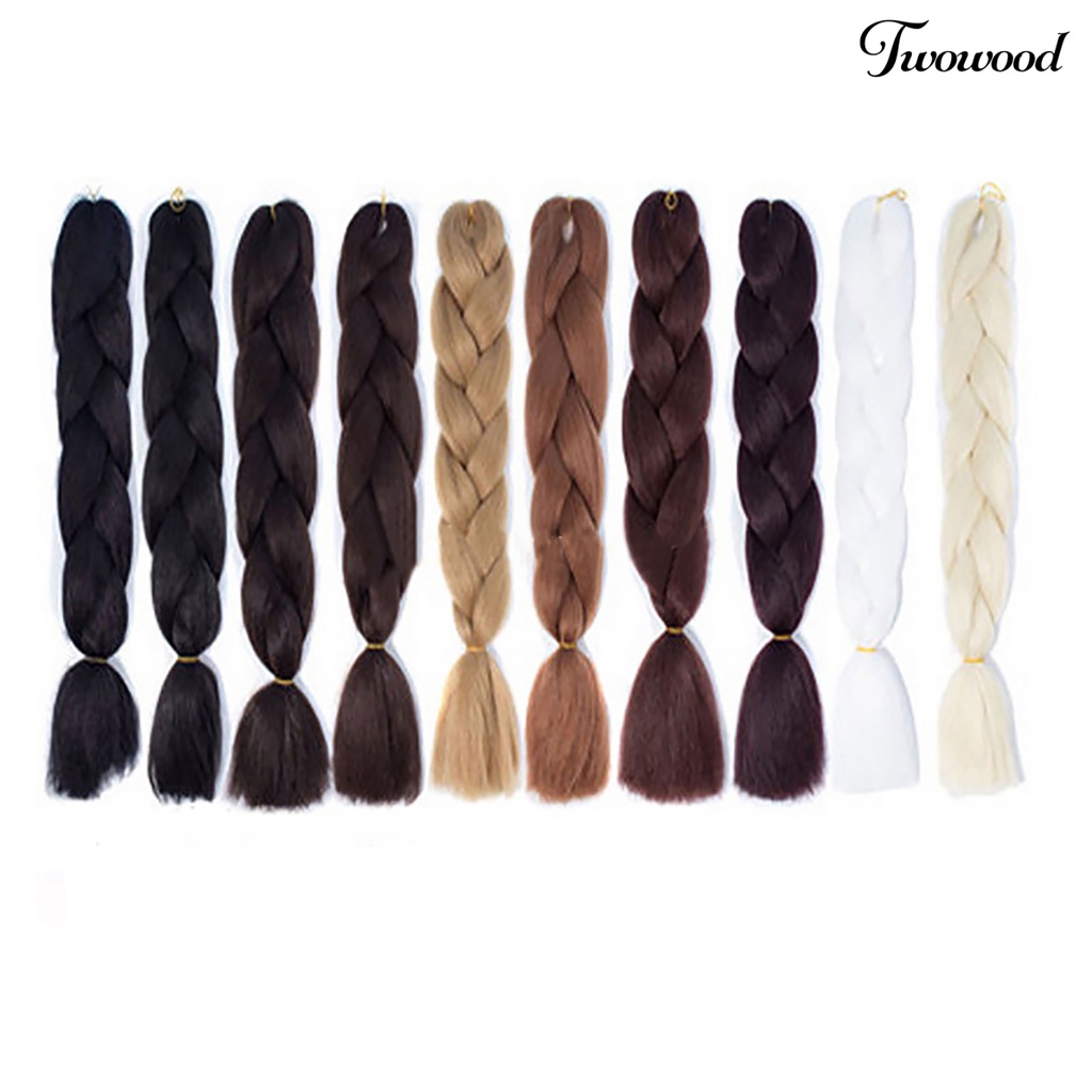 Twowood Wig Rambut Gimbal Panjang Tahan Panas Serat Sintetis Exquisite Twist Braiding Wig Untuk Wanita