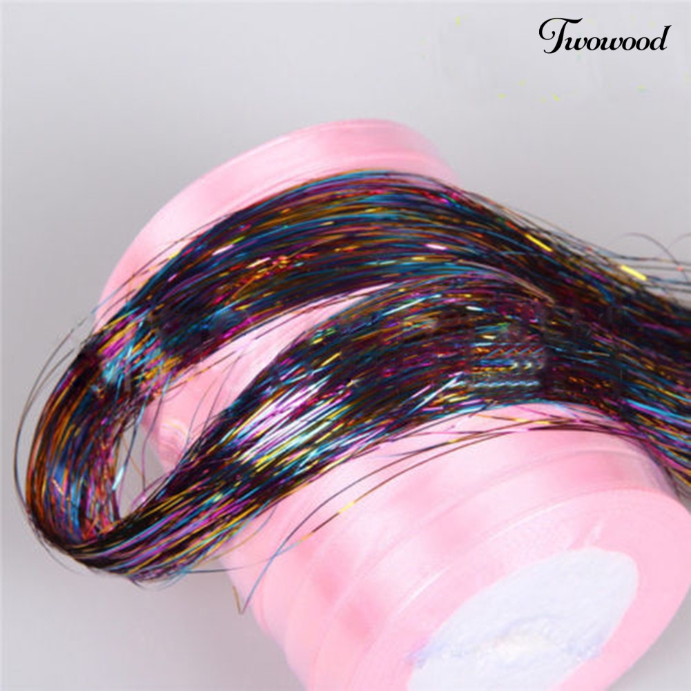 Twowood Hair Tinsel Bling Extension Glitter Sparkly Highlight Streak Night Club Pesta