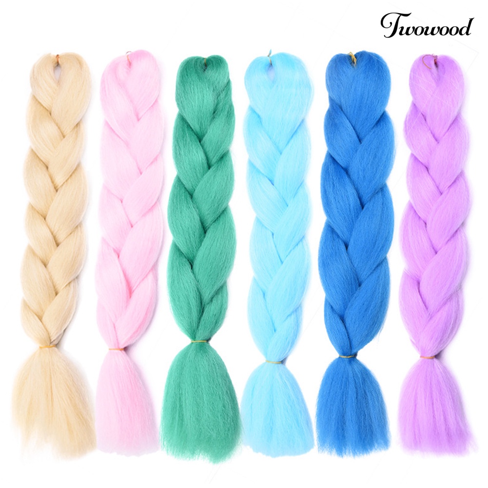 Twowood Wanita Jumbo Crochet Mengepang Warna Ombre Sintetis Kanekalon Rambut Ekstensi