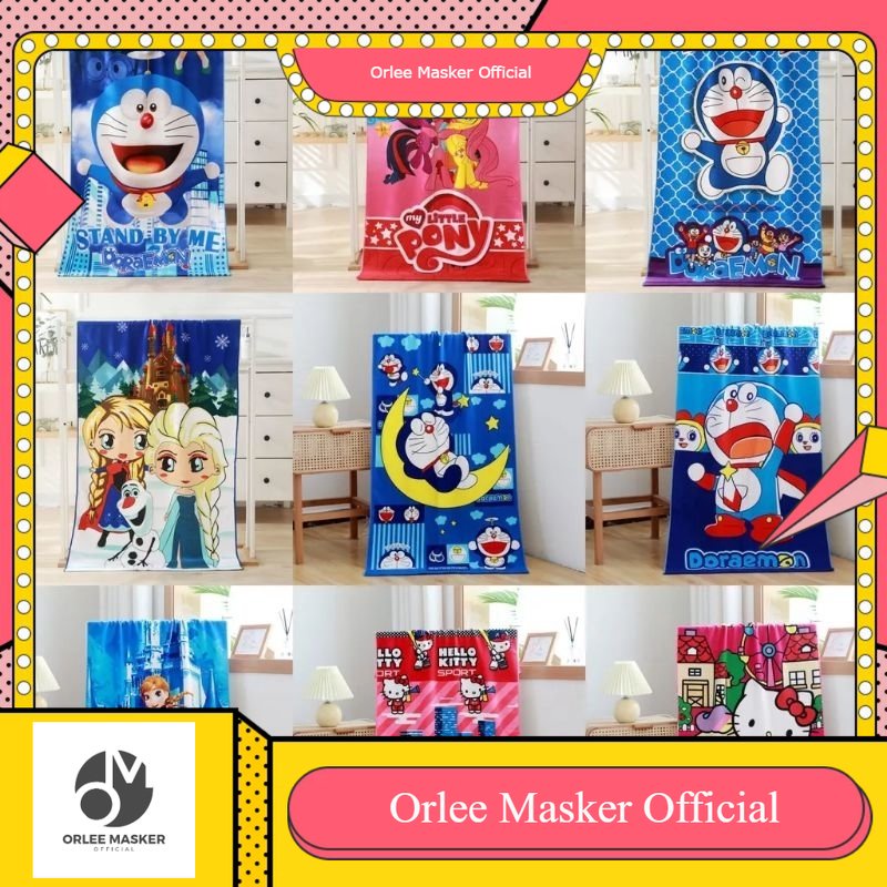 Handuk Anak Karakter 70x140CM Microfiber Tidak Bikin Alergi, Sangat Menyerap, Tidak Gatal, Lembut dan banyak motif