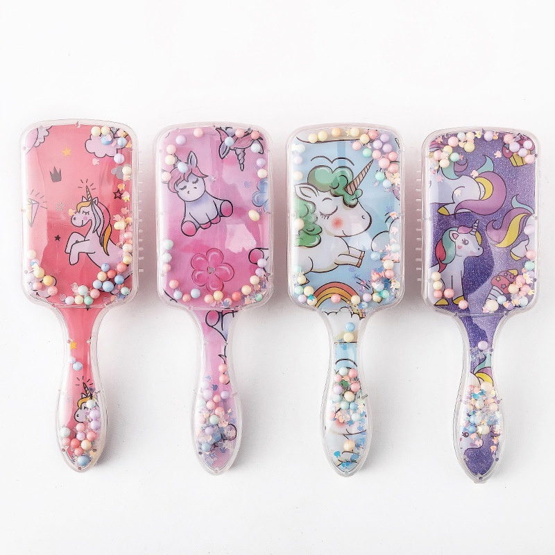 Sisir rambut paddle motif unicorn import banyak warna harga grosir bisa cod dijamin realpic