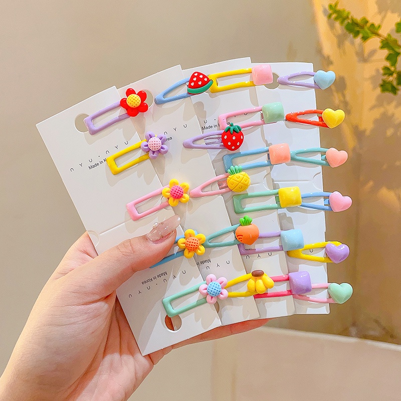 6pcs Bayi Lucu Warna Klip Bb Anak Poni Jepit Rambut Hiasan Kepala Bayi Hair Clip Aksesoris Rambut