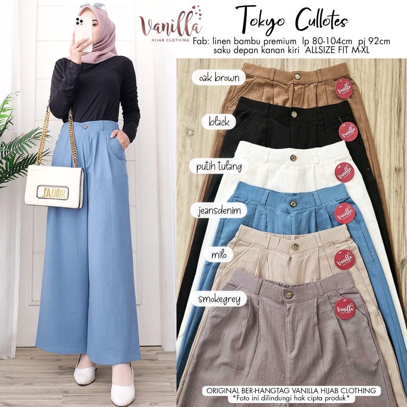 TOKYO CULLOTES ORI VANILLA | Kulot Linen bambu Premium