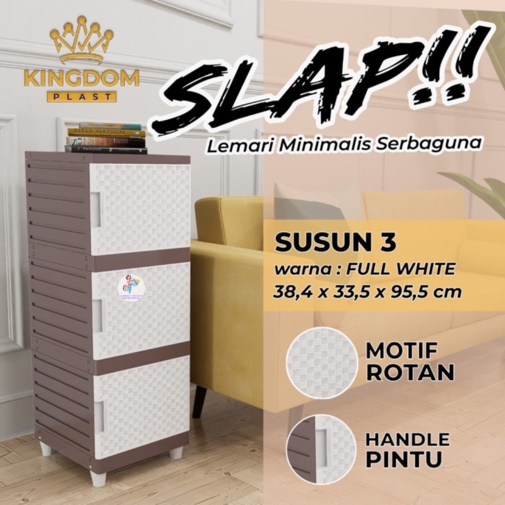 Lemari Plastik Slap Susun Serbaguna Minimalis Pearl Kingdom