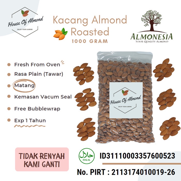 

New Arrival- Kacang Almond Panggang Premium Almonesia 1kg