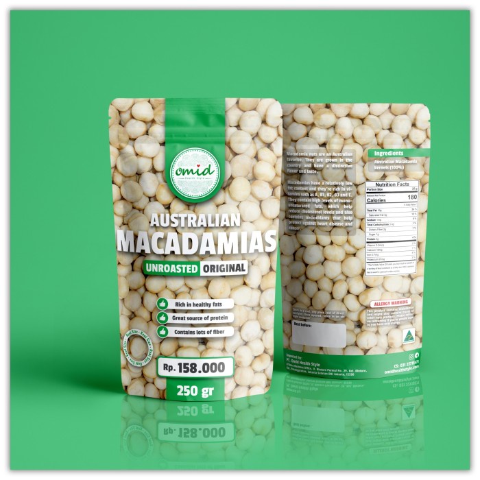

New Arrival Raw Macadamia (Kacang Macadamia Mentah) 250gr