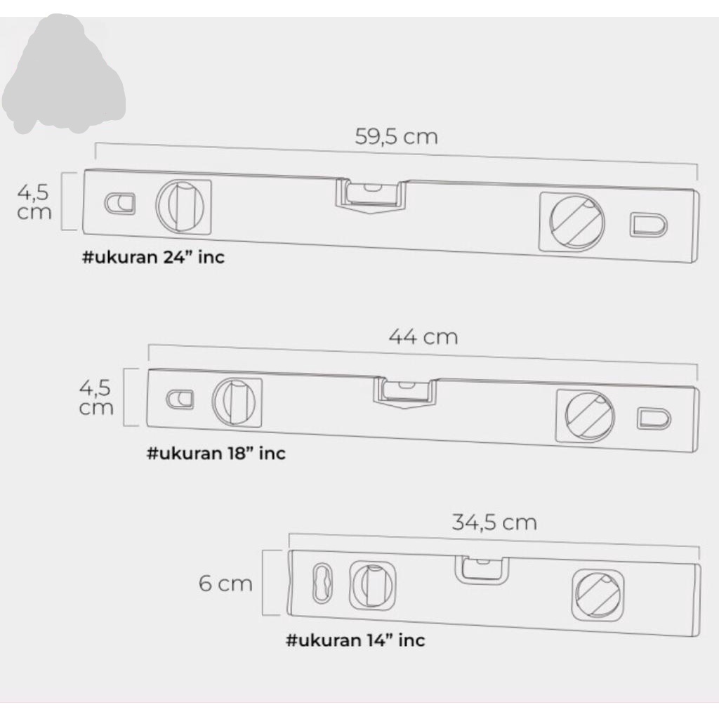 Waterpas Magnet 14, 18, 24 Inch / Waterpass 35, 45, 60 cm Wilmer