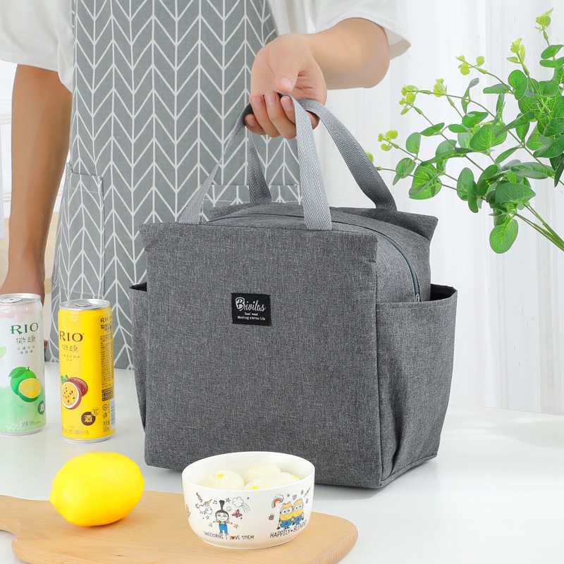 SS Tas Bekal Makanan Jumbo Anti Air Makanan Bento Elegan Aluminium Foil Lunch Box Cooler Bag Tahan Panas Portable Lunch Bag New Thermal Cooler Makanan