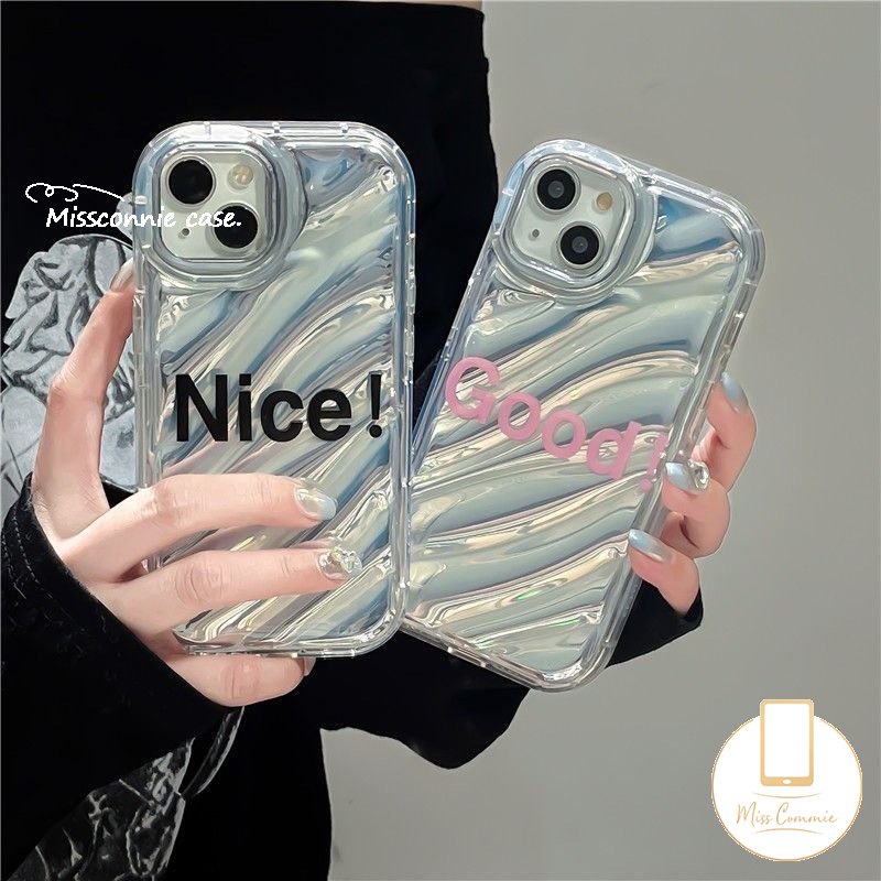 Luxury Simple Alfabet Inggris Bagus Case Cocok Untuk IPhone 11 13 14 12 Pro Max6 6S 7 8 Plus XR X XS MAX 7Plus 8Plus SE 2020lembut Tpu Bening 3D Bergelombang Melengkung Sarung Kartu Laser