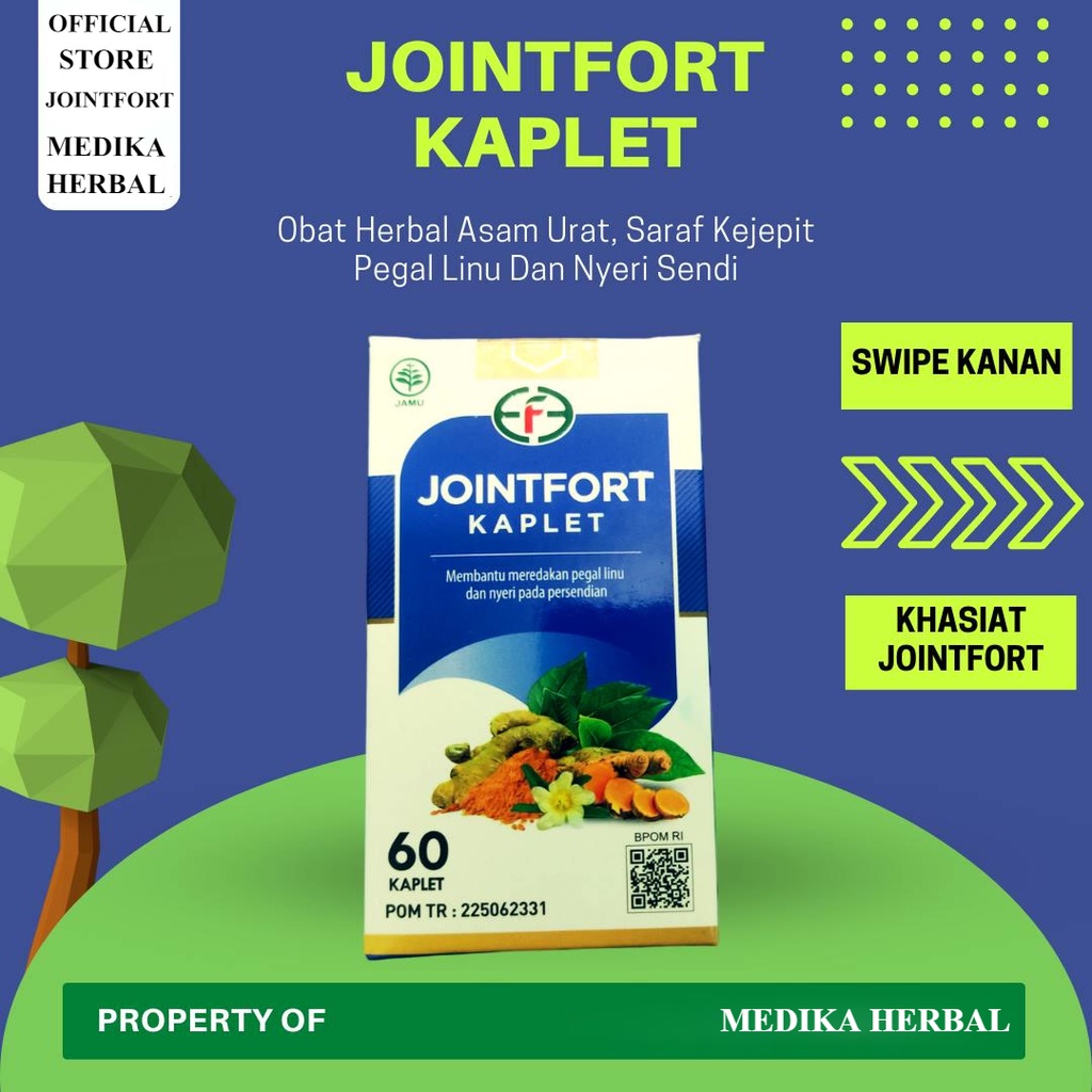Kaplet JOINTFORT Asli Original Obat Herbal Asam Urat Nyeri Sendi Rematik Encok Dan Pegal Linu ASLI