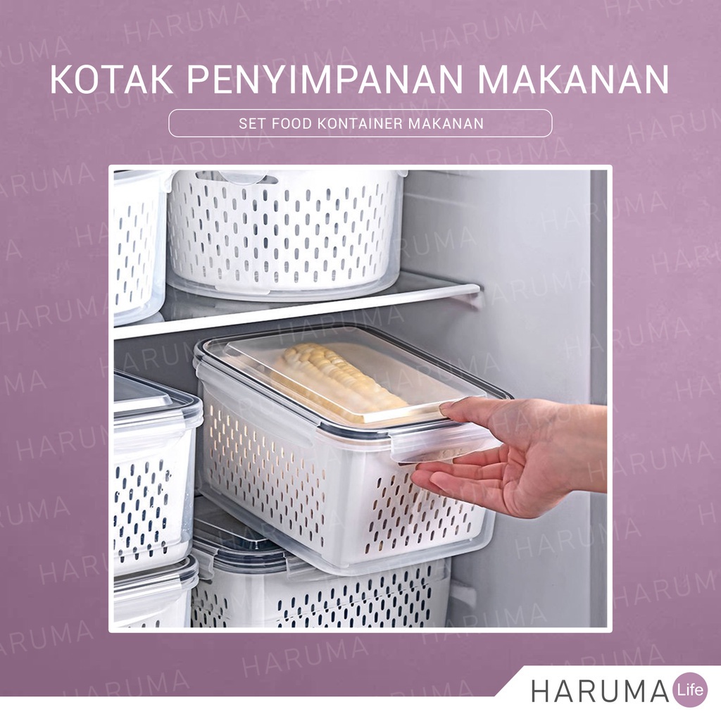 Set Food Kontainer Box / Set (3pcs)Kotak Penyimpanan Makanan Kulkas / Kontainer Makanan Kulkas