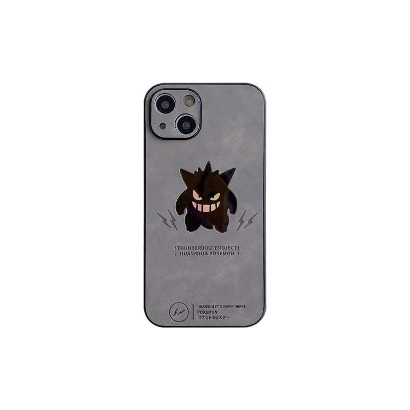 【Gradient Laser】Case IPhone 11 12 13 14 Pro Max X XR XS MAX 14 Plus Protect Case Man Men's Fashion Black Pokemon gengar Monster Phone Case