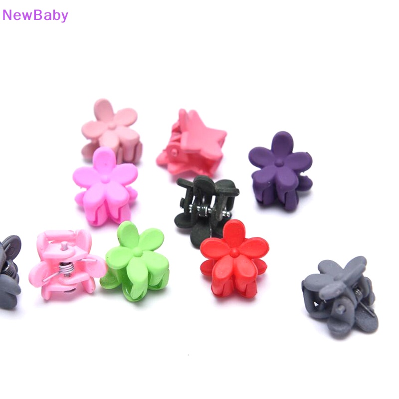 Newbaby 10Pcs Fashion Mini Permen Warna Bunga Jepit Rambut Claw Jaw Grips Aksesoris Rambut ID