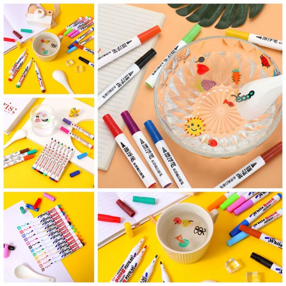 NEEDWAY Needway Kuas Lukisan Mengambang Air4 /8 /12 Warna Mengambang Pena Menarik Mainan Edukasi Warna-Warni Magical Painting Pen Toys Untuk Mainan Untuk Anak