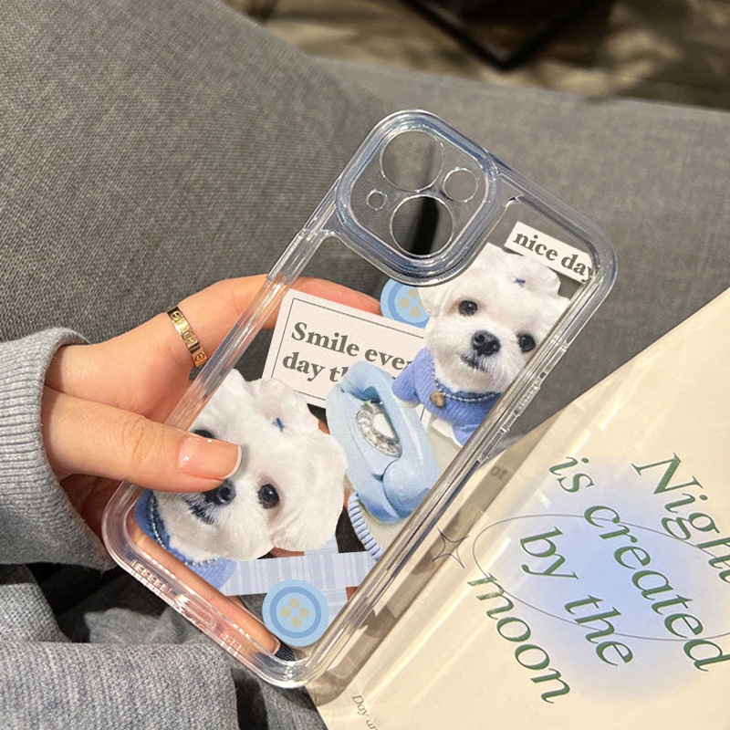 Case Anjing Puppy Lucu Untuk Oppo Realme C21 C21Y C11 C2 C20 C25Y C11 C15 C30 C31 C35 C55 10 Pro 9i 9Pro Q5i V23 V11 Reno 8 7 6Pro 5G 4SE Find X5 X5Pro Akrilik Ruang TPU Belakang Sarung