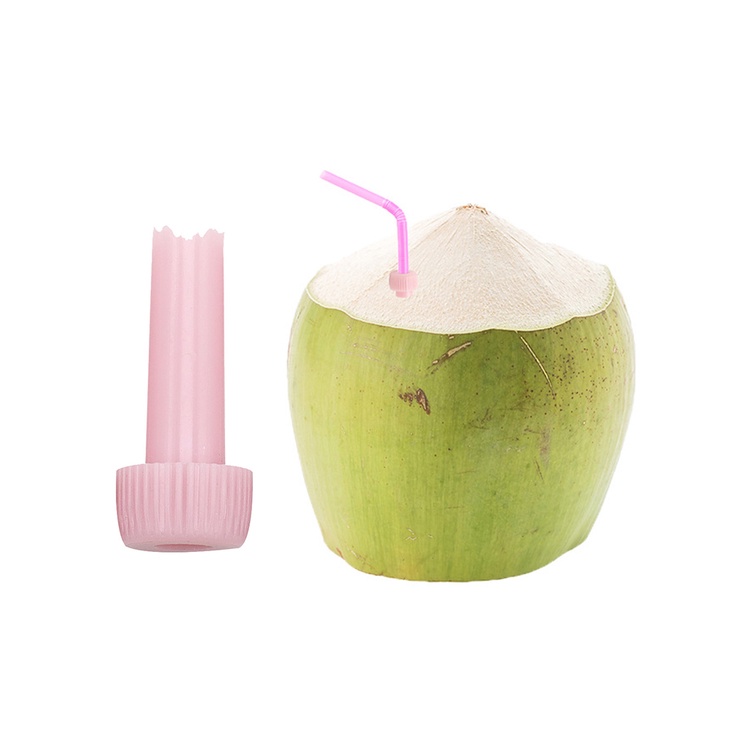 1pc Alat Pembuka Manual Kelapa Sekali Pakai Gadget Dapur Pink Jerami Praktis Buka Lubang Minum Punch Tool Awet